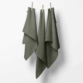 Mušelínová plienka/dečka Nature MSN-076 Zelená khaki - ZVÝHODNENÁ SADA 3 KS - detail 1 - Biante.sk
