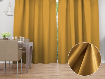 Sametový závěs Velvet Premium SVP-047 Hořčicový - Biante.cz