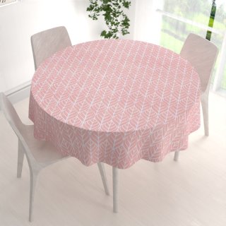 Bavlněný kulatý ubrus Sandra SA-211 Listy na starorůžovém - detail 1 - Biante.cz