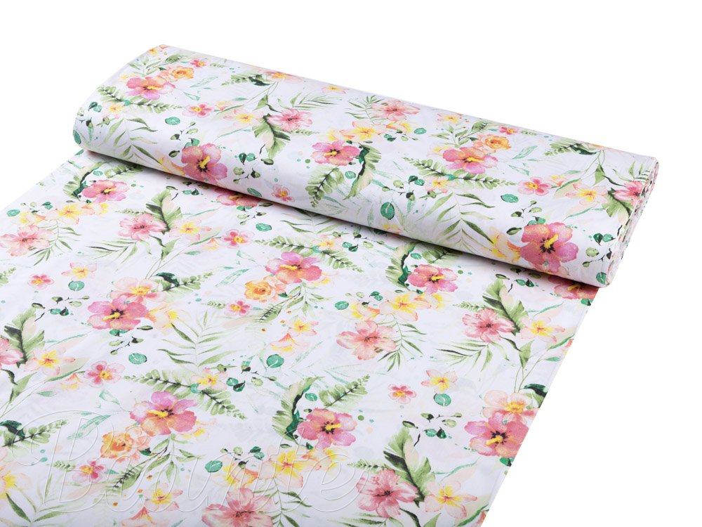 Bavlněná látka/plátno Sandra SA-283 Havajské květy - šířka 160 cm - detail 1 - Biante.cz