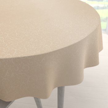 Teflonový kulatý ubrus TF-092 Ornamenty - béžová light - Biante.cz Teflonový kulatý ubrus TF-092 Ornamenty - béžová light - Biante.cz