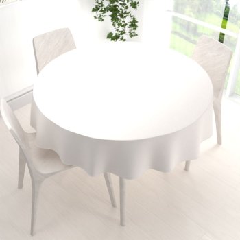 Velký sametový kulatý ubrus Velvet Premium SVP-024 Krémově bílý - detail 1 - Biante.cz