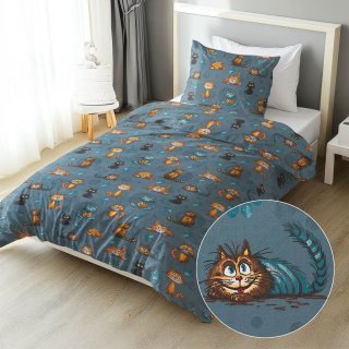 Dětské bavlněné ložní povlečení Sandra SA-705 Kočičí parta na tmavě šedomodrém - Biante.cz Dětské bavlněné ložní povlečení Sandra SA-705 Kočičí parta na tmavě šedomodrém - Biante.cz