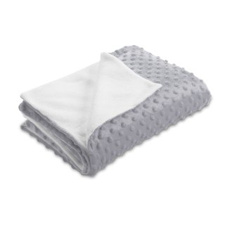 Dětská oboustranná deka Minky puntíky/Polar MKP-048 Šedá - Biante.cz Dětská oboustranná deka Minky puntíky/Polar MKP-048 Šedá - Biante.cz