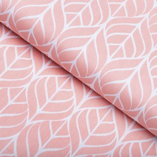 Dětský bavlněný závěs Sandra SA-211 Listy na starorůžovém