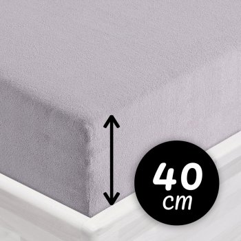 Froté napínací prostěradlo na extra vysokou matraci FR-028 Světle šedé - Biante.cz Froté napínací prostěradlo na extra vysokou matraci FR-028 Světle šedé - Biante.cz