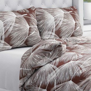 Bavlnené posteľné obliečky Sandra SA-499 Biele abstraktné páperie na hnedom - Biante.sk Bavlnené posteľné obliečky Sandra SA-499 Biele abstraktné páperie na hnedom - Biante.sk