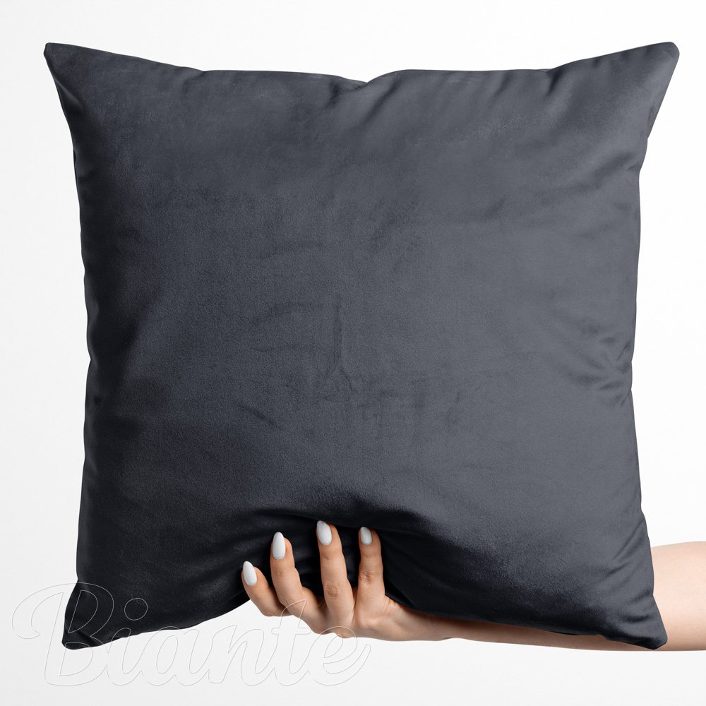 Sametový povlak na polštář Velvet Premium SVP-004 Antracitově šedý 45x45 cm - SKLADEM