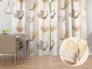 Dekorační závěs PM-109 Akvarelové tulipány na krémovém - Biante.cz