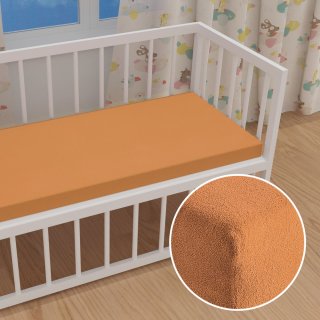 Detské froté napínacie prestieradlo do postieľky FR-022 Okrové - Biante.sk