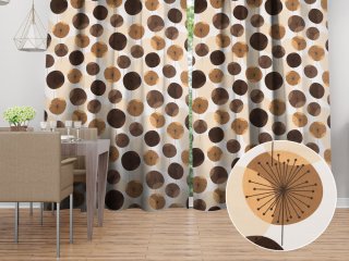 Bavlněný závěs Sandra SA-488 Hnědo-béžové designové pampelišky - Biante.cz Bavlněný závěs Sandra SA-488 Hnědo-béžové designové pampelišky - Biante.cz