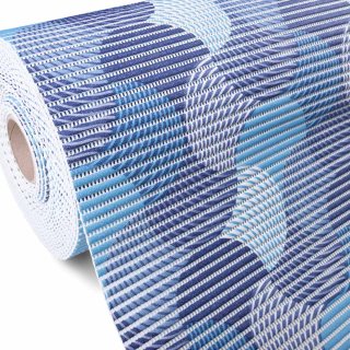 Koupelnová pěnová rohož / předložka PRO-035 Modro-bílé vlnky - metráž šířka 65 cm - Biante.cz