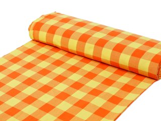 Bavlněná látka Olivia OL-003 Oranžovo-žlutá kostka velká - šířka 150 cm - detail 1 - Biante.cz Bavlněná látka Olivia OL-003 Oranžovo-žlutá kostka velká - šířka 150 cm - detail 1 - Biante.cz