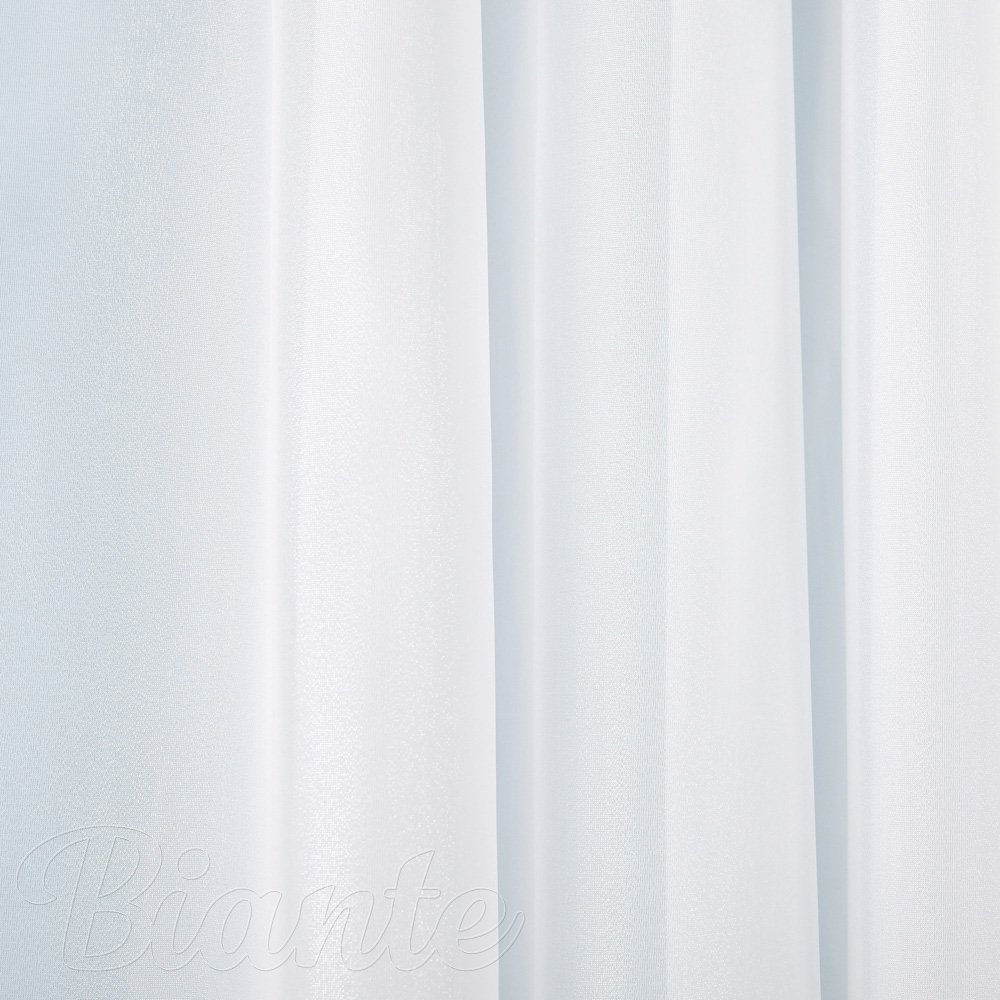 Biela hladká perleťovo lesklá záclona/organza s olovkom ZAC-032 výška 325 cm