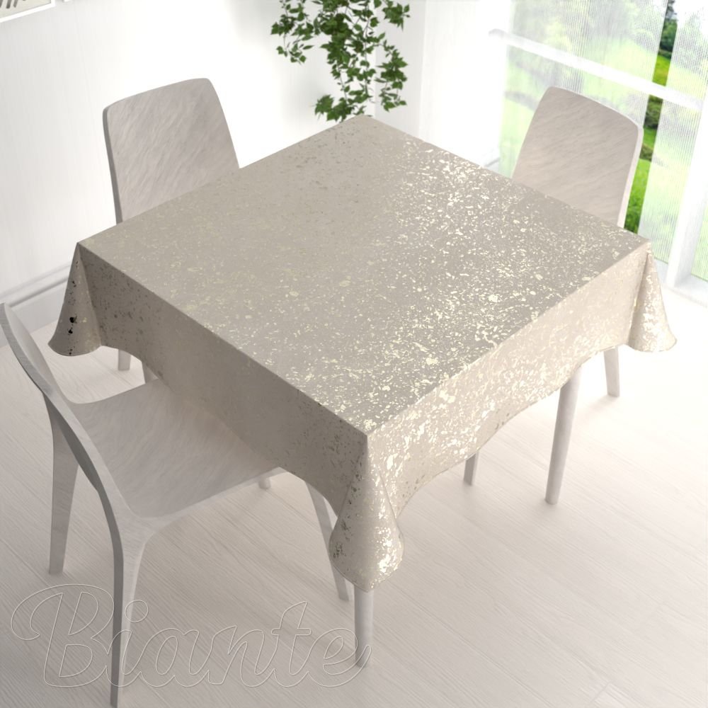 Sametový čtvercový ubrus Isabela IBL-001 Gold Design krémový - detail 1 - Biante.cz Sametový čtvercový ubrus Isabela IBL-001 Gold Design krémový - detail 1 - Biante.cz