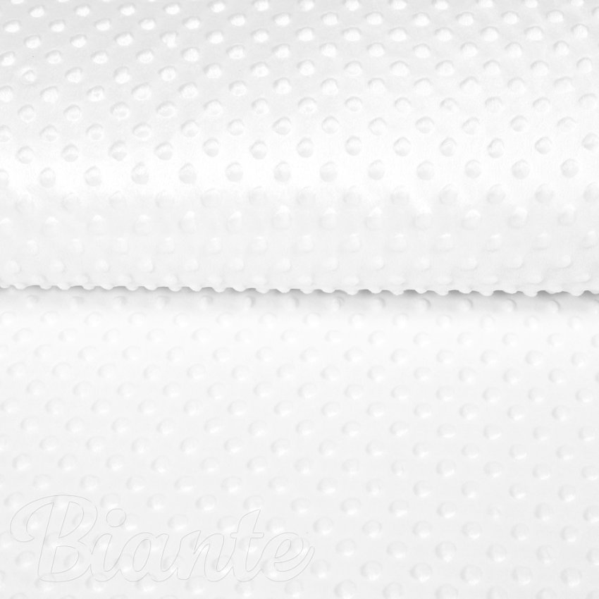 Dětská látka Minky TOP 3D puntíky MKP-059 Bílá - šířka 165 cm - detail 4 - Biante.cz
