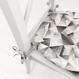 Oblý podsedák Porto PRT-008 Šedo-béžové krystaly - 39x37x3 cm - detail 1 - Biante.cz