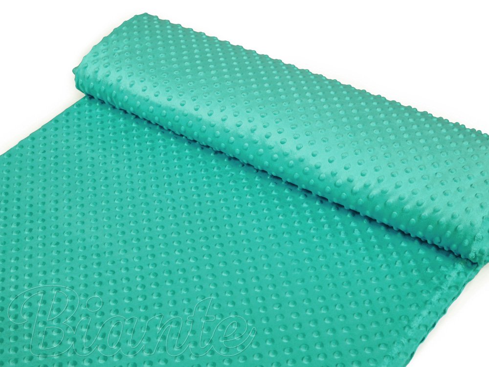 Dětská látka Minky 3D puntíky MKP-047 Tyrkysově zelená - šířka 150 cm - detail 2 - Biante.cz Dětská látka Minky 3D puntíky MKP-047 Tyrkysově zelená - šířka 150 cm - detail 2 - Biante.cz