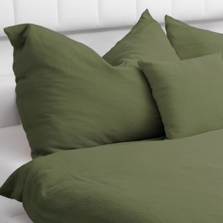 Dětské mušelínové povlečení do postýlky Nature MSN-022 Tmavé olivově zelené - detail 1 - Biante.cz