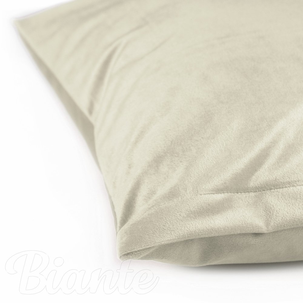 Zamatová obliečka na vankúš Velvet Prémium SVP-003 Smotanová 50x50 cm - SKLADOM