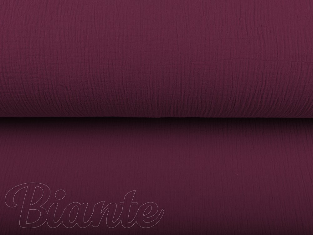 Mušelín dvojitá gázovina MSN-044 Burgundská vínová - metráž šířka 160 cm - detail 5 - Biante.cz
