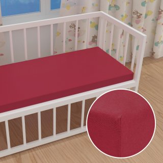 Dětské jersey napínací prostěradlo do postýlky JR-010 Vínové - Biante.cz
