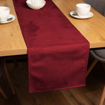 Běhoun na stůl/imitace broušené kůže Alcantara ALC-018 Vínově červený - Biante.cz