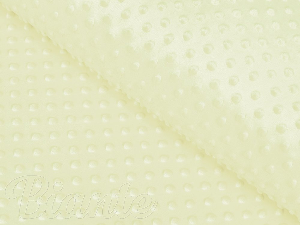 Dětská látka Minky 3D puntíky MKP-043 Pastelově žlutozelená - šířka 150 cm - Biante.cz