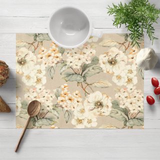 Dekorační prostírání na stůl PML-106 Malované květy na béžovém - Biante.cz