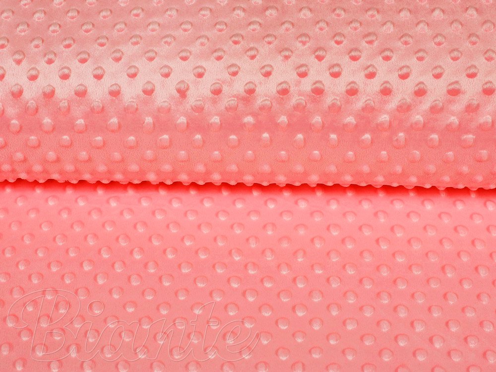 Dětská látka Minky 3D puntíky MKP-036 Korálově růžová - šířka 150 cm - detail 4 - Biante.cz Dětská látka Minky 3D puntíky MKP-036 Korálově růžová - šířka 150 cm - detail 4 - Biante.cz