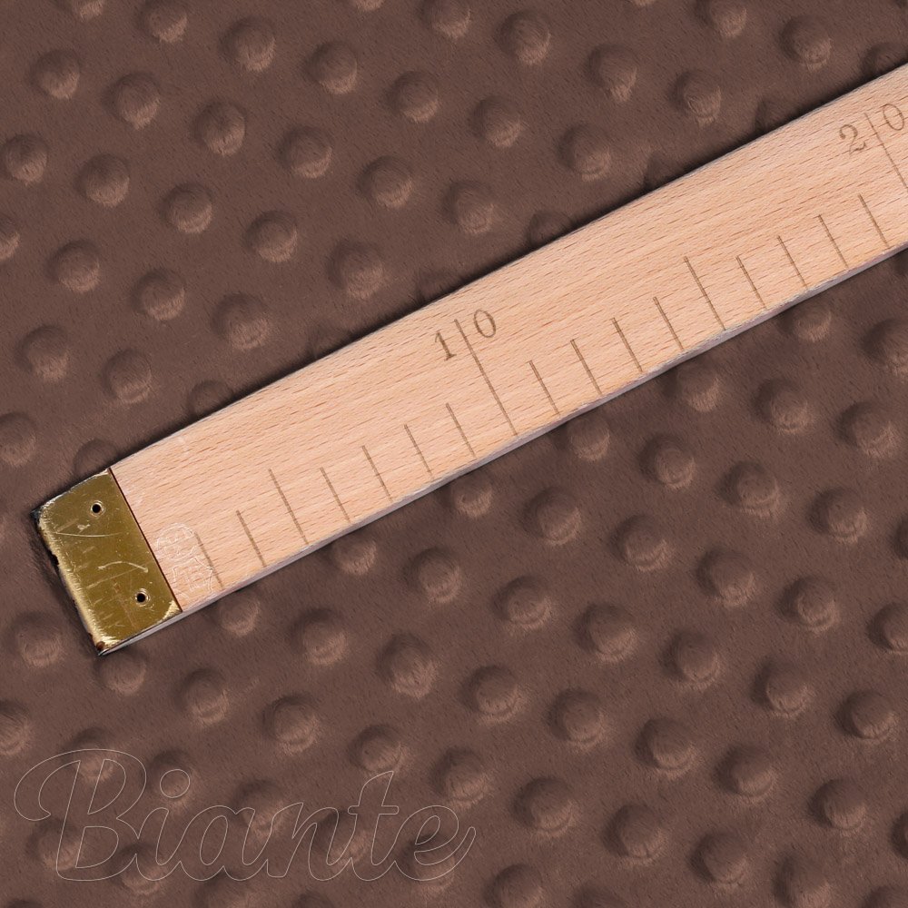 Dětská látka Minky TOP 3D puntíky MKP-052 Čokoládově hnědá - šířka 170 cm - detail 5 - Biante.cz