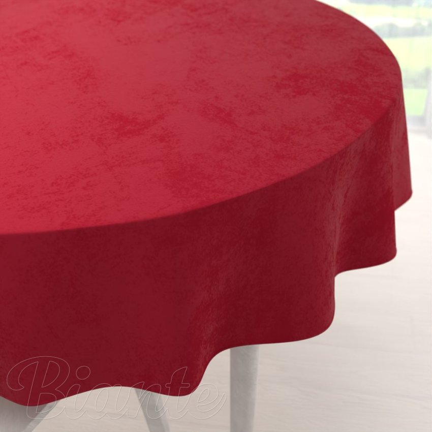 Velký sametový kulatý ubrus Velvet Premium SVP-038 Sytě červený - Biante.cz