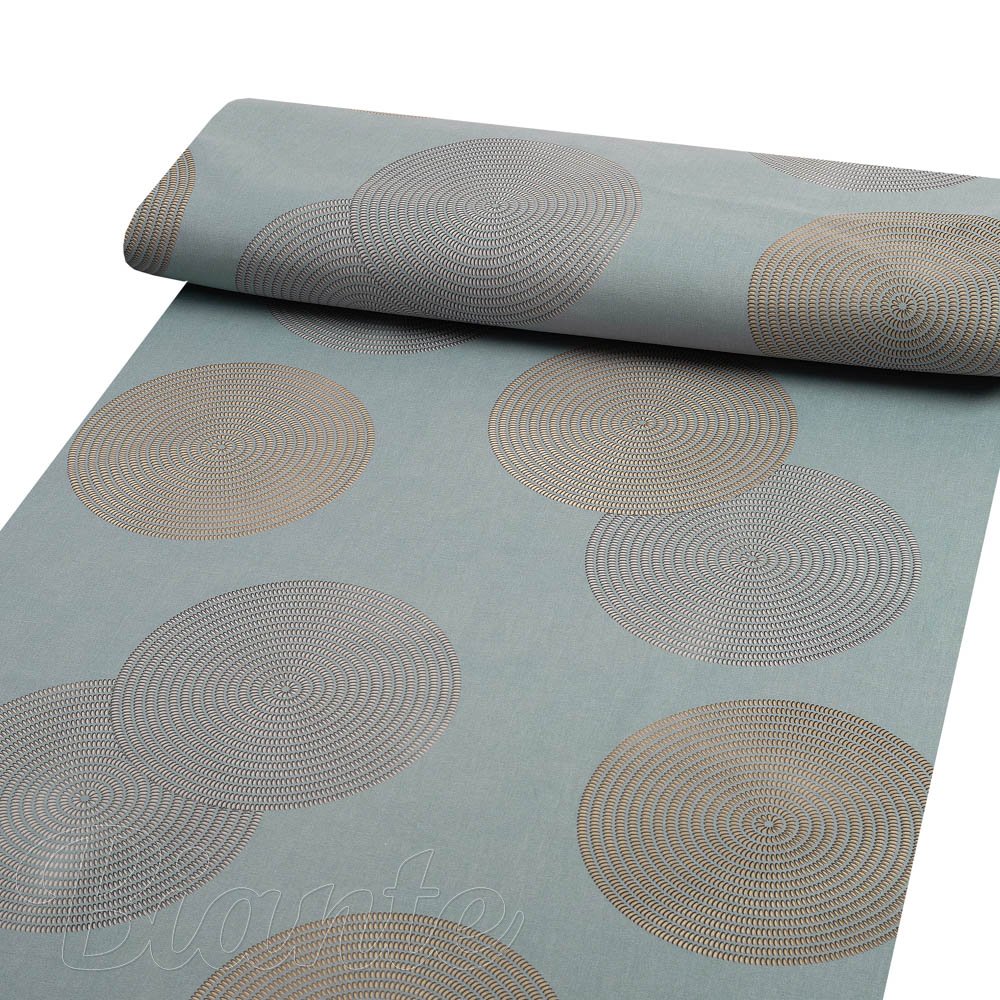 Sametová látka Tamara TMR-058 Designové kruhy na modrošedém - šířka 150 cm - detail 1 - Biante.cz