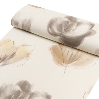 Dekorační látka PM-109 Akvarelové tulipány na krémovém - šířka 150 cm