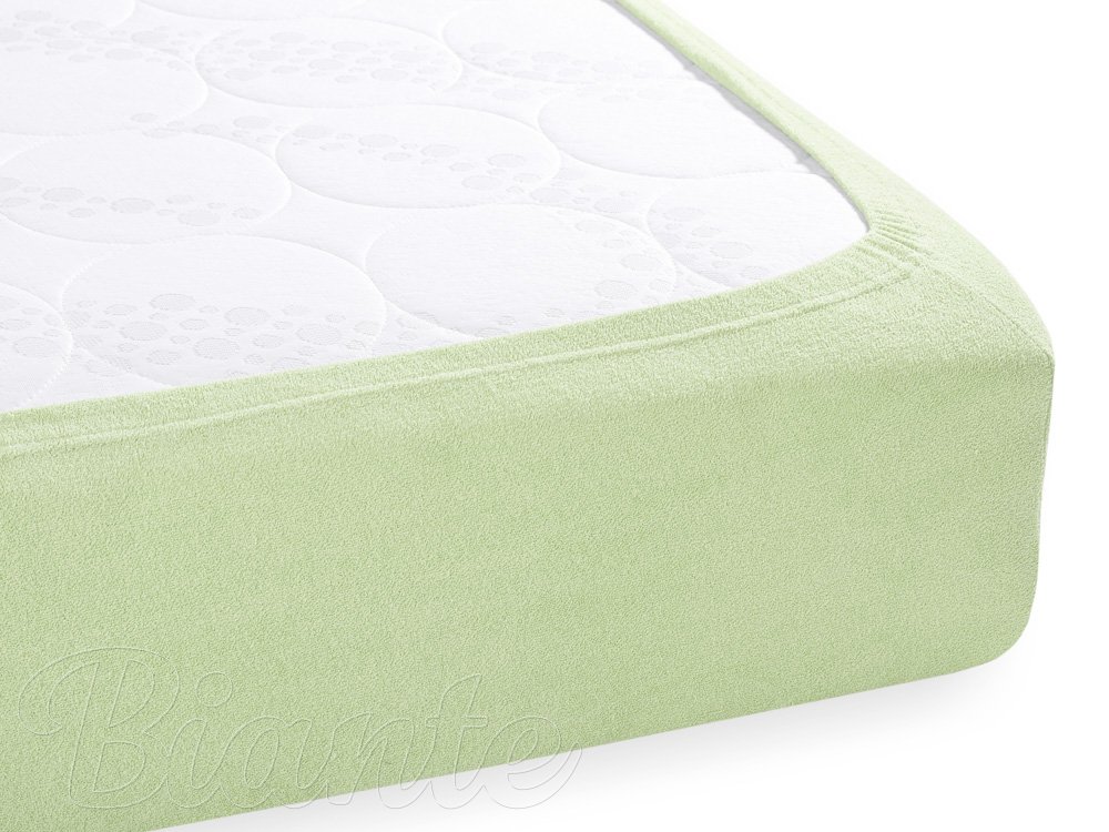Dětské froté napínací prostěradlo do postýlky FR-018 Pastelově zelené - detail 2 - Biante.cz