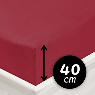 Jersey napínací prostěradlo na extra vysokou matraci JR-010 Vínové - Biante.cz