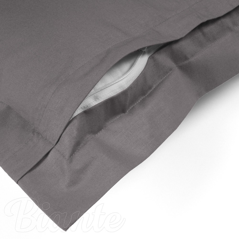 Bavlněný povlak na polštář s lemem Moni MO-077 Šedý - detail 1 - Biante.cz