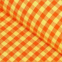 Bavlnená látka Olivia OL-006 Oranžovo-žltá kocka malá - šírka 150 cm - Biante.sk