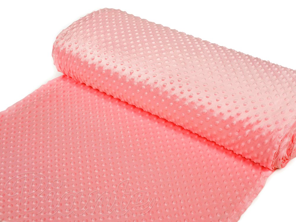 Dětská látka Minky 3D puntíky MKP-036 Korálově růžová - šířka 150 cm - detail 2 - Biante.cz Dětská látka Minky 3D puntíky MKP-036 Korálově růžová - šířka 150 cm - detail 2 - Biante.cz