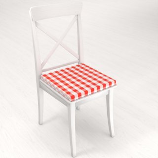 Teflónový štvorcový podsedák TF-071 Čeveno-biela kocka - 38x38x3 cm - detail 1 - Biante.sk