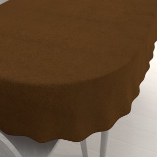 Oválný ubrus/imitace broušené kůže Alcantara ALC-017 Hnědý rezavý - Biante.cz
