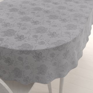 Teflonový oválný ubrus TF-083 Květované ornamenty na šedém - Biante.cz Teflonový oválný ubrus TF-083 Květované ornamenty na šedém - Biante.cz