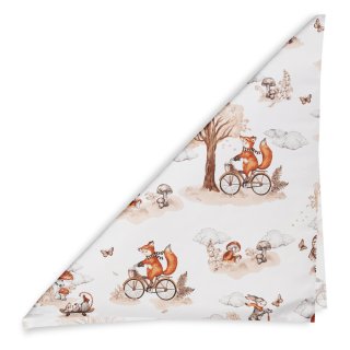 Dětský bavlněný šátek Sandra SA-696 Lišky na kolách - hnědé na bílém - detail 1 - Biante.cz Dětský bavlněný šátek Sandra SA-696 Lišky na kolách - hnědé na bílém - detail 1 - Biante.cz