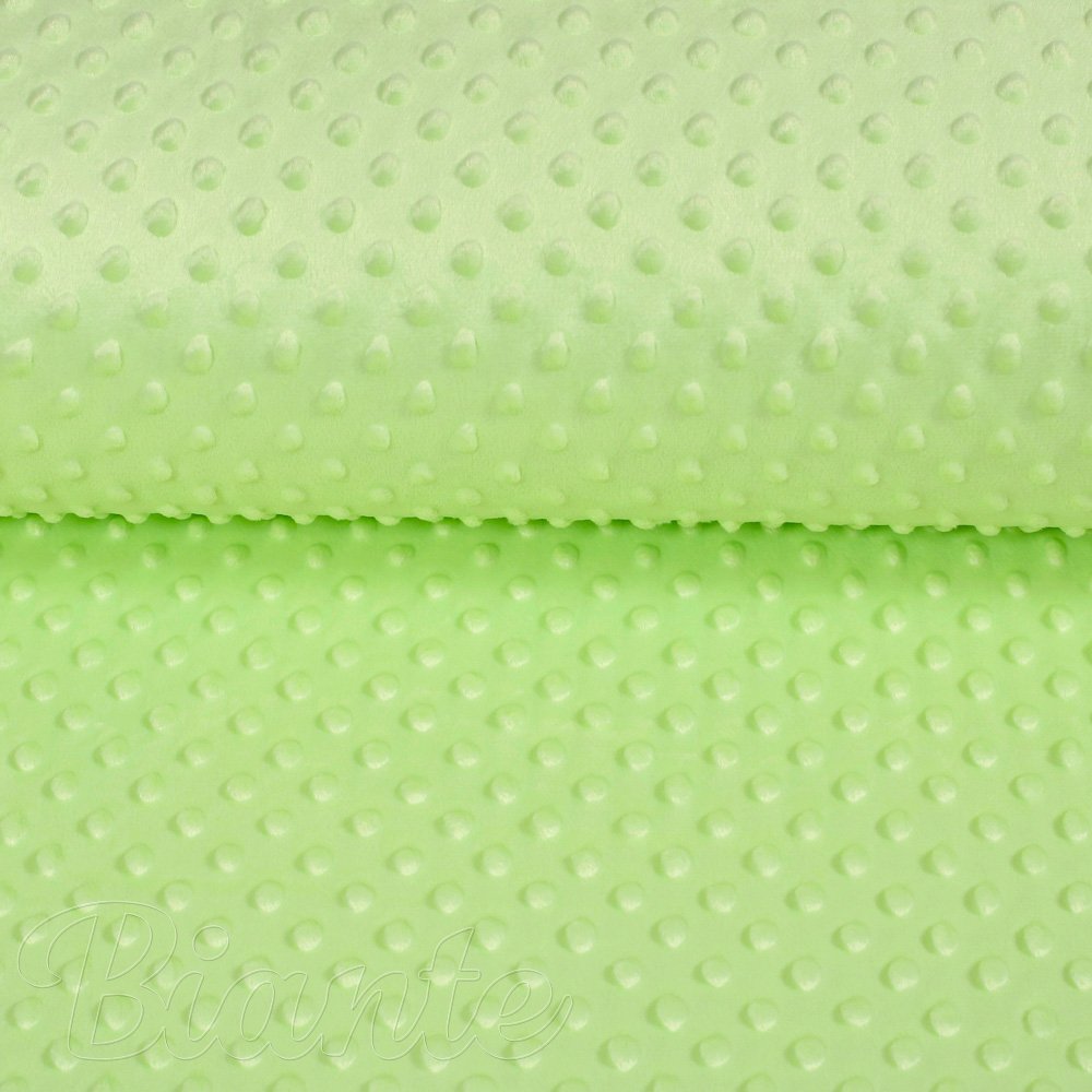 Dětská látka Minky 3D puntíky MKP-005 Pastelová světle zelená - šířka 150 cm - detail 4 - Biante.cz