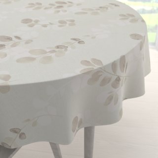 Bavlněný kulatý ubrus Sandra SA-681 Eukalyptové listy na světlém pastelově zeleném - Biante.cz Bavlněný kulatý ubrus Sandra SA-681 Eukalyptové listy na světlém pastelově zeleném - Biante.cz