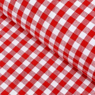 Bavlněná látka Olivia OL-008 Červeno-bílá kostka malá - šířka 150 cm - Biante.cz