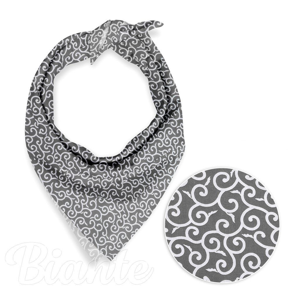 Bavlněný šátek Sandra SA-258 Ornamenty na tmavě šedém - Biante.cz