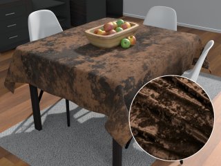 Sametový čtvercový ubrus Diana DI-004 Tmavě hnědý - Biante.cz Sametový čtvercový ubrus Diana DI-004 Tmavě hnědý - Biante.cz