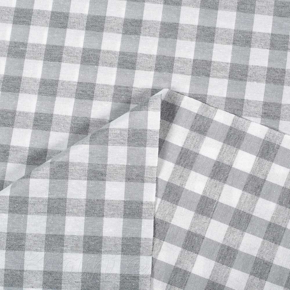 Dekorační látka Rebeka RE-019 Šedo-bílá kostka střední - šířka 140 cm - detail 3 - Biante.cz