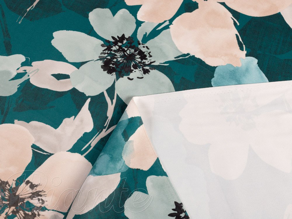 Sametová látka Tamara TMR-027 Velké květy na tmavě zeleném - šířka 150 cm - detail 6 - Biante.cz
